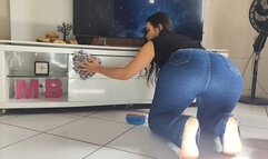 Asian Housewife Farting in Jeans While Cleaning the House – by Kiara Nissei – Part 2