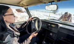 CAR STUCK My friend and I got stuck in the snow in high heels