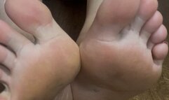 Rubbing my dirty feet