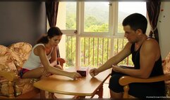 Skinny brunette schoolgirl will do anything for an A