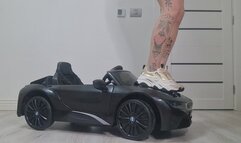 Sneaker Fetish Girl POV – Bouncing, Jumping & Walking on BMW i8 Hood and Car Body
