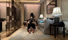 Queen sailor uniform master not only trains piggyback, but also likes to ride on ponyboy while crawling ponyplay #CH058