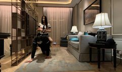 Queen sailor uniform master not only trains piggyback, but also likes to ride on ponyboy while crawling ponyplay #CH059