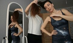 He pull the hair tie off my ponytail