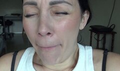 yawn with a white coating a