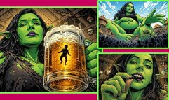 Curvy Green Goblin Giantess Devours Tiny Adventurers & Villagers - GIANTESS VORE POV