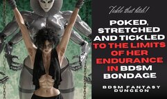 naughty hairy fuzzy armpit Slave girl is poked and tickled hard in her boobs and belly and pits to the limit of her endurance in BDSM bondage by mechanical mistress