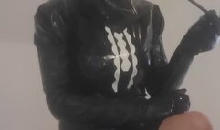 Smoking latex gimp mistress