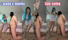 Orgasm after half a year + feeding with his own cum - CZECH language