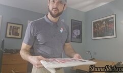 Solo Roleplay as a Domino's Delivery Person, with Striptease and Naked Jerkoff and Cumshot