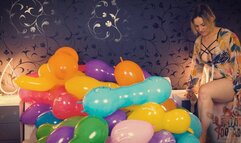Maria Bite, Nail and Heel pops a lot of small figurine Balloons 4K UHD Version