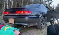 Black stilettoes worship, smoking, trampling and revving