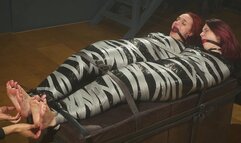 Elaria and Tilda - Double Mummification and Foot Tickling for Two Bound and Gagged Beauties (UHD 4K MP4)