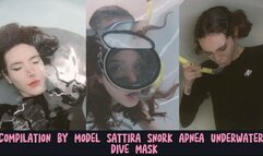 4K COMPILATION by model Sattira snork apnea underwater dive mask 70032