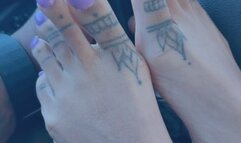 Purple toes and car rides