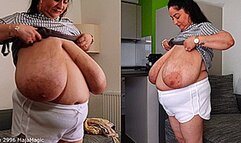 Maja meets Alice Part 257 - Alice's massive Tits in a sexy shiny Silver Top (Clip No 2996 - mp4 version)