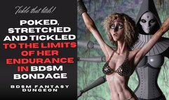 naughty skinny blonde Slave girl is poked and tickled hard in her boobs and belly and pits to the limit of her endurance in BDSM bondage by mechanical mistress