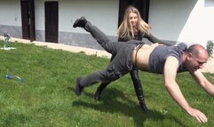 GABRIELLA - Nobody Will Quit - REAL Beatdown In Riding Boots - EXTREME!