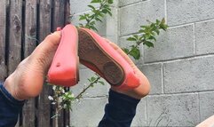 Coral Ballet Flats Dangle