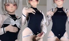 Sanhua kigurumi shows off dick in DirtyTech swimsuit