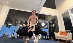 #127. Faixa preta disciplina faixa branca de jiu-jítsu com kimono, Allan Guerra Gomes da treinamento extremo ao seu aluno Rafa Cavi