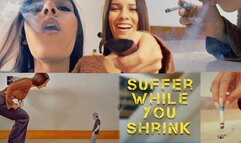 SUFFER while you SHRINK 4K - Giantess Andrea Slow Shrink, Smoking, Crushing, Humiliation