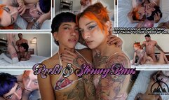 Trans Man Rocki & Trans Girlfriend Stormy Buns Take Stepbro's Cock & Facial To Keep Him Quiet