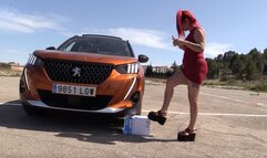 Brutal Car Crush: 2 Girls Destroying Boxes with Our Peugeot SUV