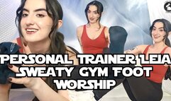 Personal Trainer Leia's Sweaty Gym Foot Worship