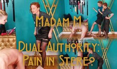 Dual Authority: Pain in Stereo, double Domme harsh ballbusting & chastity humiliation punishment 4K