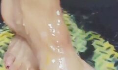 Egg Crushing with Bare Feet , Messy Foot Fetish Tease