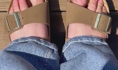 POV Enjoying a Beautiful Day Wearing Birkenstock Sandals. I Love the Sights & Sounds of Spring!