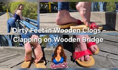 Dirty Feet in Wooden Clogs - Clapping on Wooden Bridge