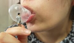 Giantess Stepsister Chewing gum and trap tiny stepbrother humiliates and chews bubble gum and gets trapped and gets the chewing gum blown in his face and gets trapped then giantess stepsister laughs at him because he chews menthol gum and gets blown