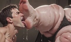 Giant SSBBW Dominates Slave with Foot Licking - Big Feet Worship
