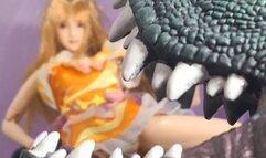 Transformed into a doll, eaten by a dinosaur, and swallowed
