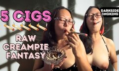 DARKSIDE Smoking Asian: Sucking 5 Cigarettes + Raw Creampie Fantasy
