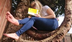 Barefoot Reading Outdoors