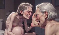 Two Ugly 90 Year Old Grannies Foot Fetish - Licking & Moaning in Pleasure