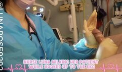BG NURSE LUNA MILKING HER PATIENT WHILE HOOKED UP TO THE EKG MACHINE! Watch me glove up and collect a sperm sample from my patient while he is hooked up to the EKG machine WEARING: Blue disposable thumb loop surgical gown, XS diamonds grip gloves