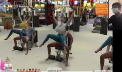 The Sims 4:6 People Gym Weightlifting Machine Training Sex