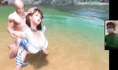 The Elder Scrolls 5:The Beach to Enjoy the Beauty of the Moon and Huge Breasts Goddess Sex