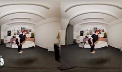VR 180: Gassy stepmom jeans fart JOI - sniff my gassy butt mp4