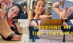 CRUSHING my TINY tenants - 1080 Curvy Giantess Barbara Flattens, Swallows and Crushes
