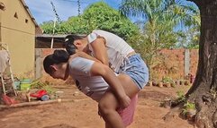 Jessie's strength when lifting and carrying her in slow motion