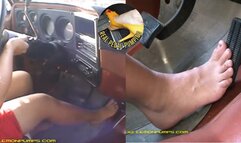 Barefoot Blonde Latina Fast Food Worker Cold Starts Classic Chevy Pickup