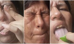 Eating a Sour Lime – Funny Faces and Coughing