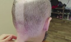 POV Femdom Hairdresser BarberShop Shaved Bald Beard Domination