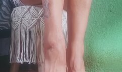 Banana Crushing with Bare Feet , Messy Little Tease
