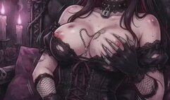 Gothic Hentai Girl on Throne - Nipple Clamps & Ahegao Crying (Dark Anime)